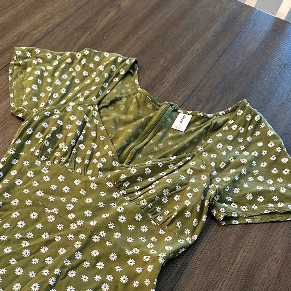 Abound Green Floral Short Sleeve Dress - Picture 4 of 6